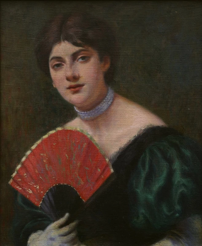 Giovane donna col ventaglio - Fondazione Sicilia, Villa Zito, Palermo, Italia